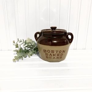 Vintage Stoneware Bean Pot